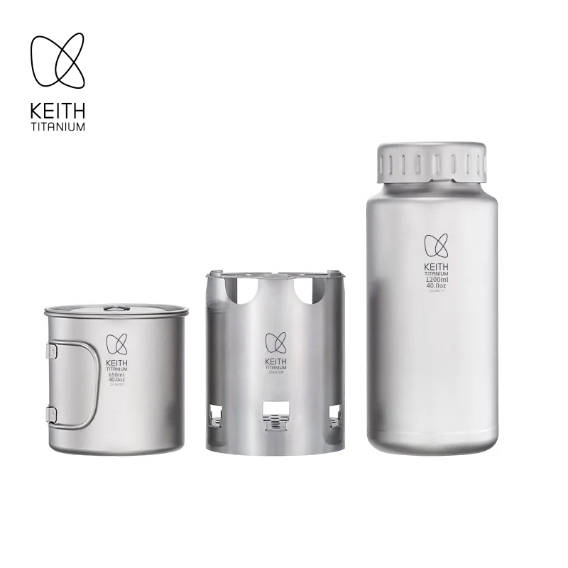 Camping Outdoor Cooking Set - KEITH Pure Titanium Nesting Camping Set