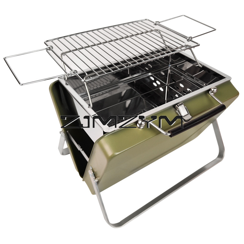 Camping Cooking Griddle - Foldable Barbecue Grill Adjustable Height Meshes