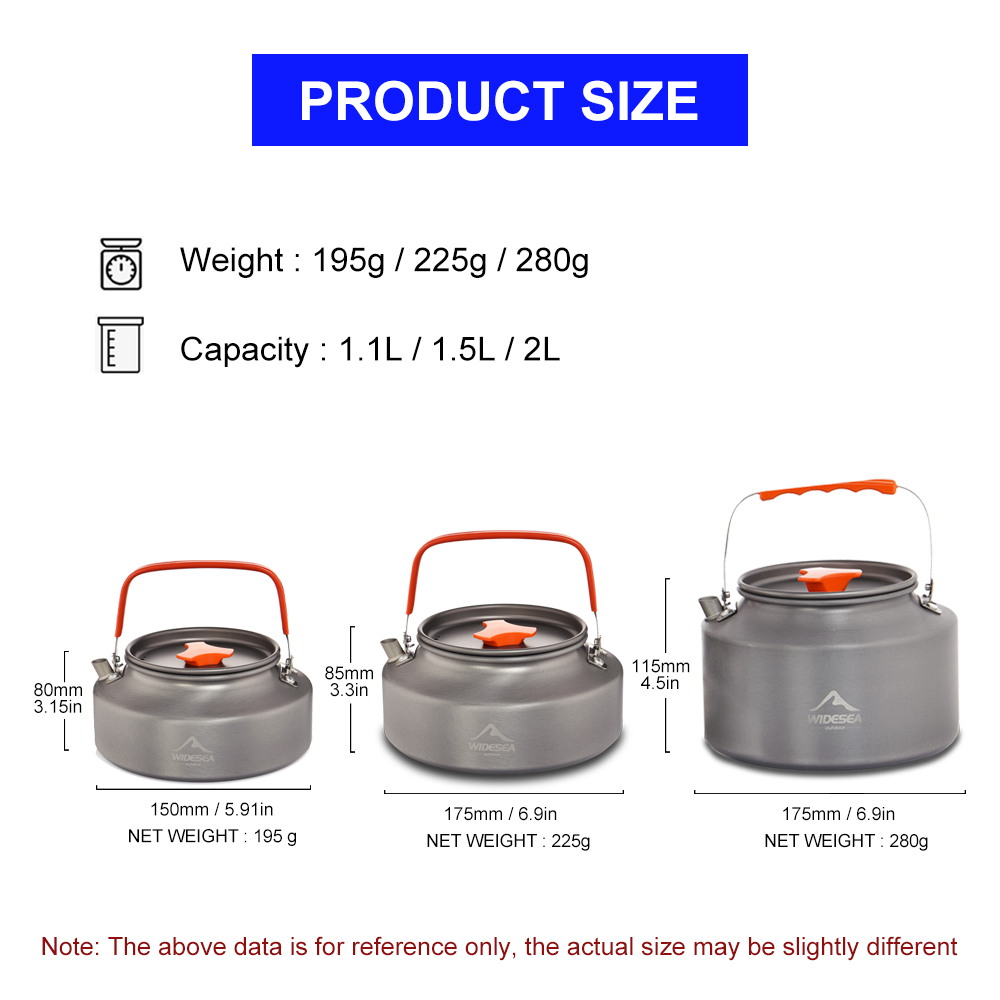 Widesea 1.1L 2L1.5L Camping Wa - огляд і ціна Camping Cooking Utilities