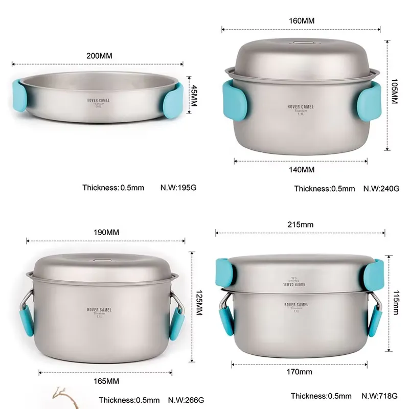 Pure Titanium Pot Set for Camp - огляд і ціна Camping Cooking Accessories Set