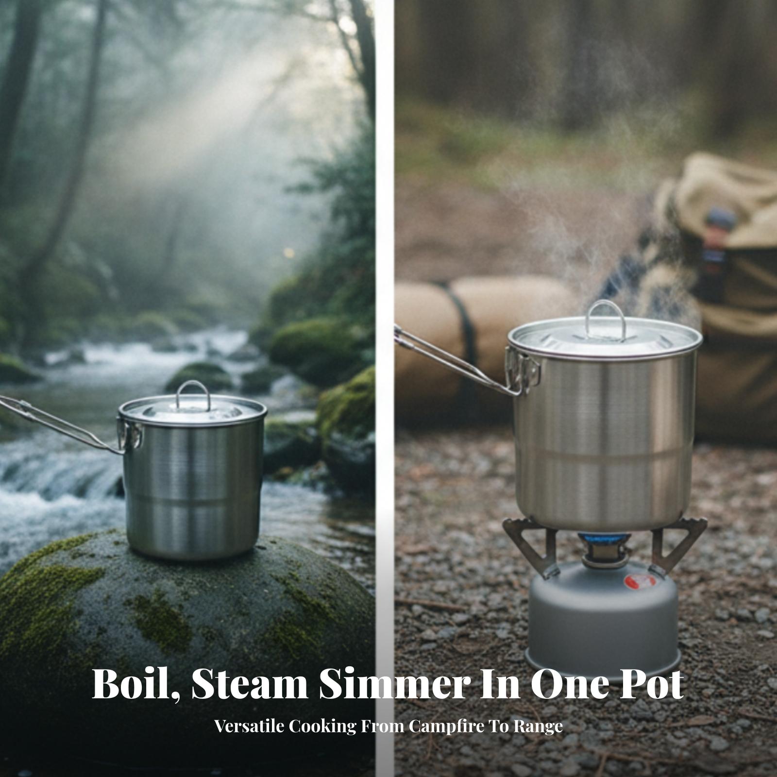 Camping Cooking Pot 304 Stainl - огляд і ціна Camping Cooking Pot With Lid
