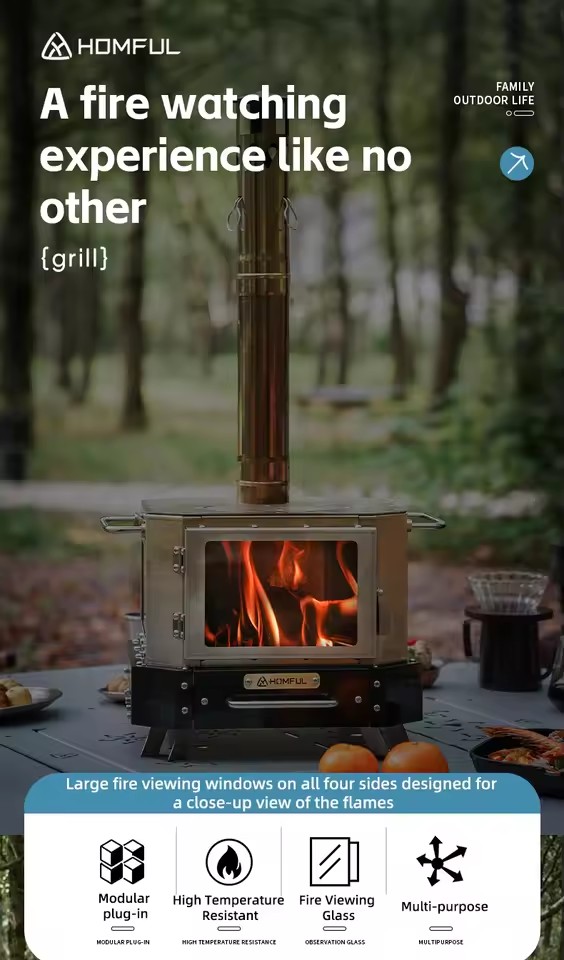 HOMFUL Portable Firewood Stove - огляд і ціна Camping Cooking Kits