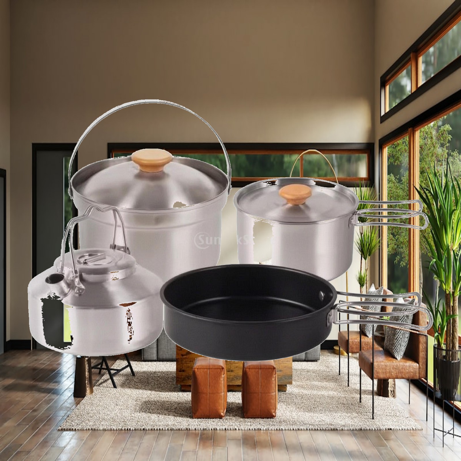 4 Pieces Stainless Steel Camp  - огляд і ціна Camping Cooking Kettle
