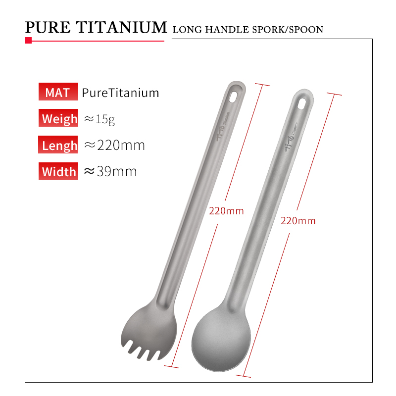 TiTo Titanium Spork Spoon Long - огляд і ціна Camping Hiking Cooking