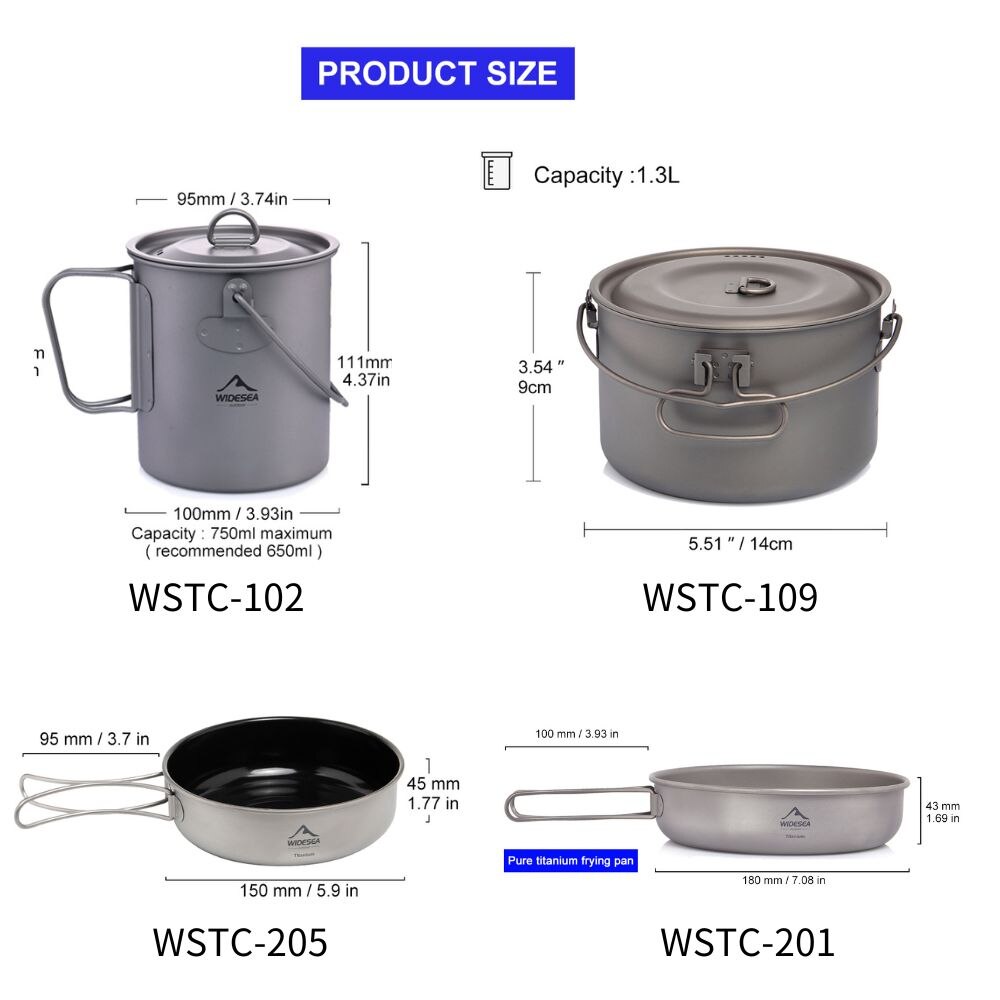 Widesea Camping Tableware Tita - огляд і ціна Camping Cooking Kits