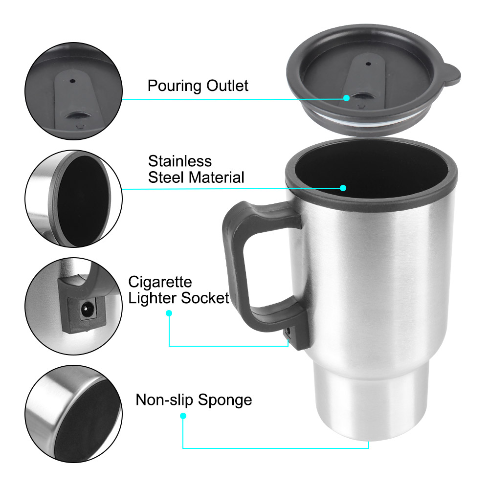 12V 450ml Car Coffee Mug Inter - огляд і ціна Camping Cooking Can