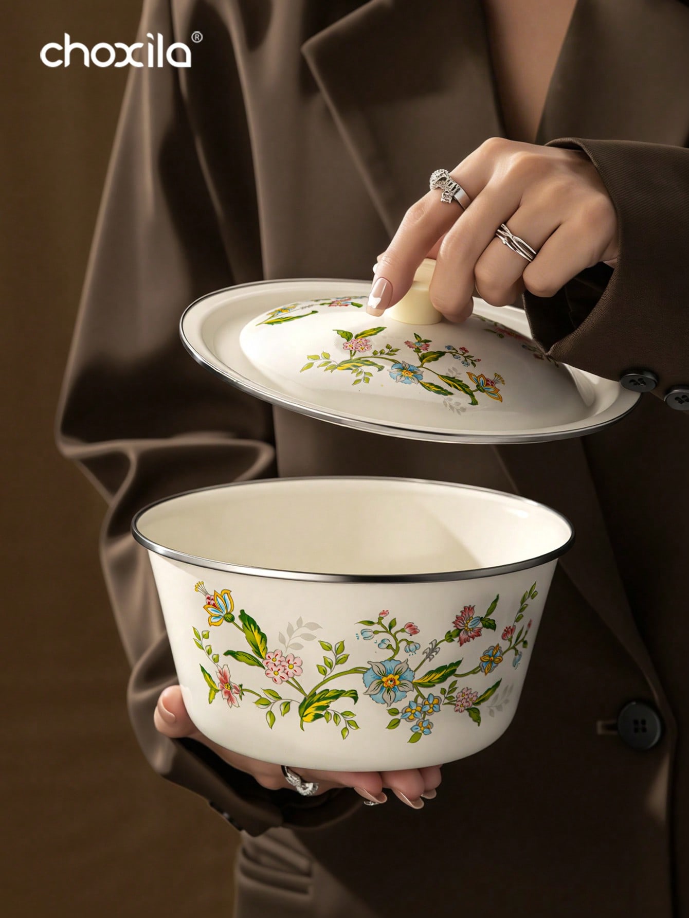 1pc Enamel-Patterned Rice Bowl - огляд і ціна Camping Cooking Noodles