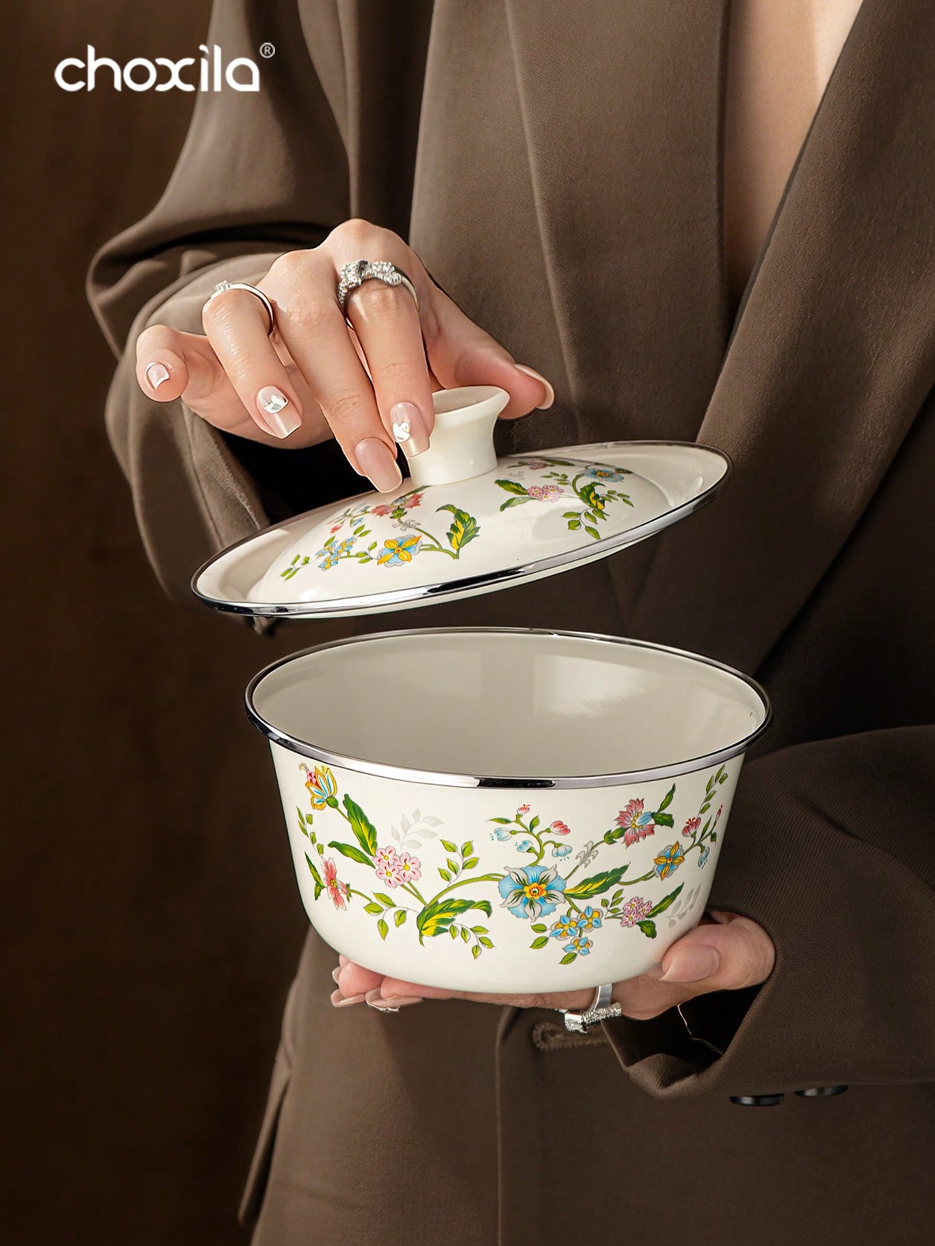 1pc Enamel-Patterned Rice Bowl - огляд і ціна Camping Cooking Noodles