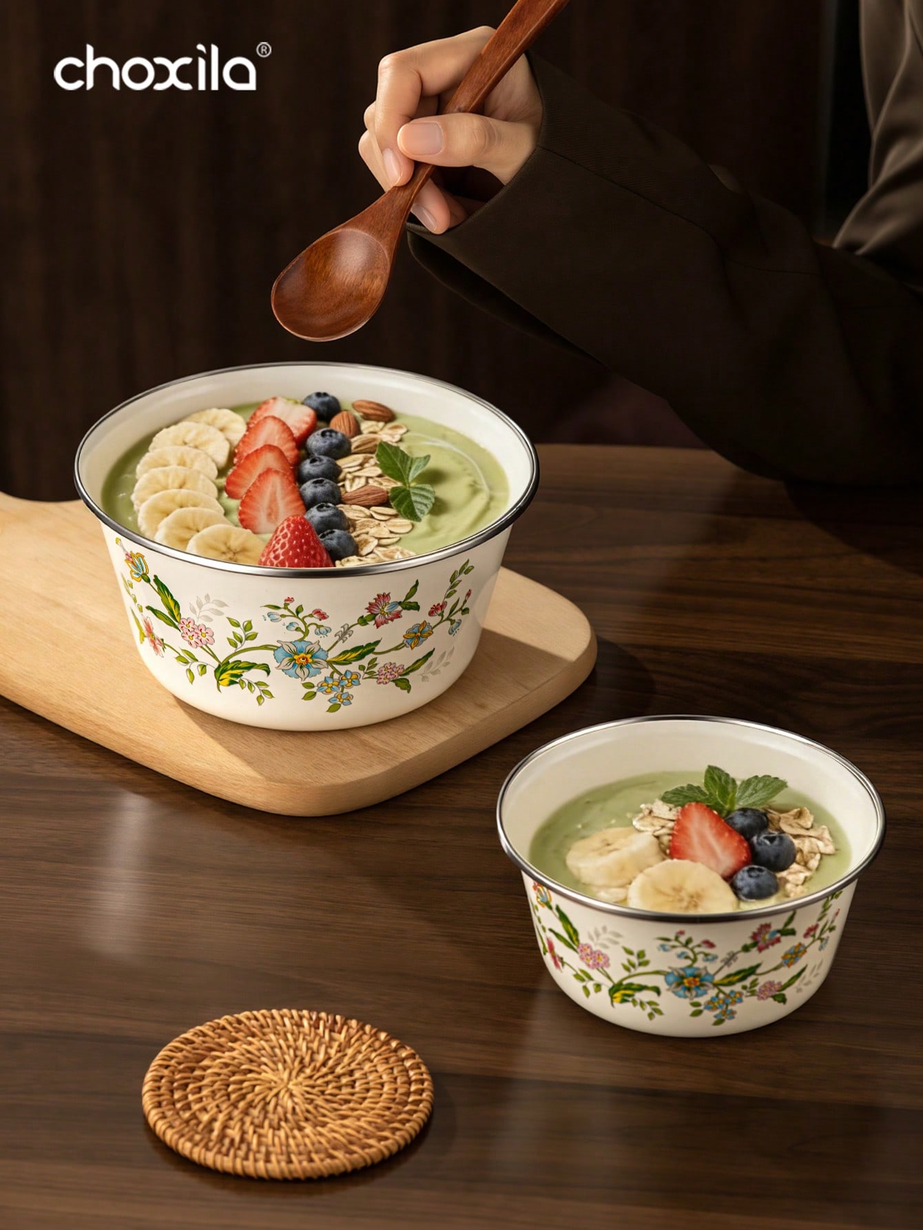 1pc Enamel-Patterned Rice Bowl - огляд і ціна Camping Cooking Noodles