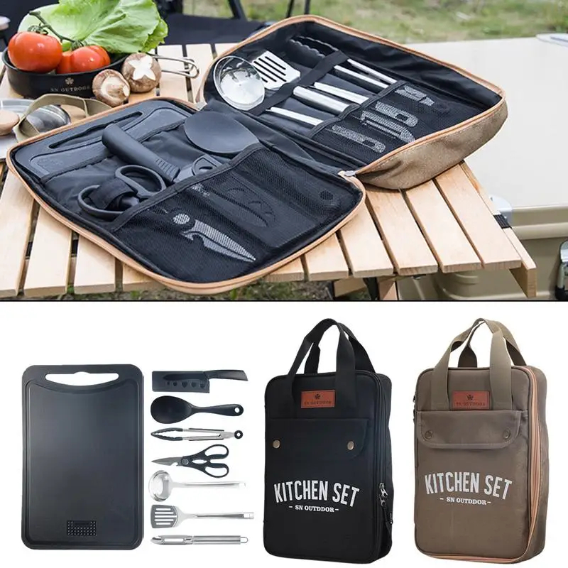 8pcs Camping Kitchen Cookware  - огляд і ціна Camping Cooking Kits