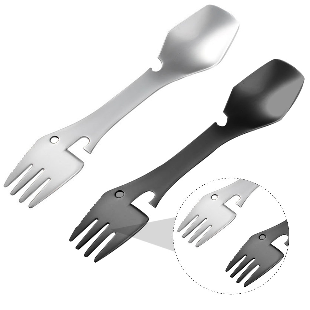2Pcs Multifunctional 5-in-1 St - огляд і ціна Camp Spork Set