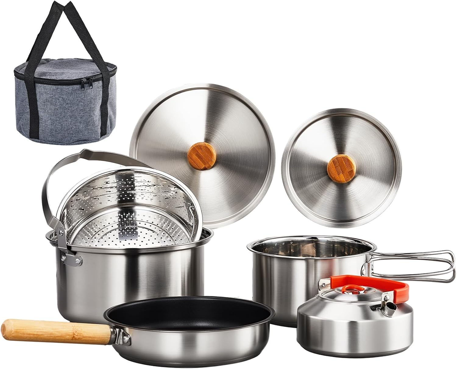 6pcs Cookware Set, 304 Stainle - огляд і ціна Camping Cooking Kettle