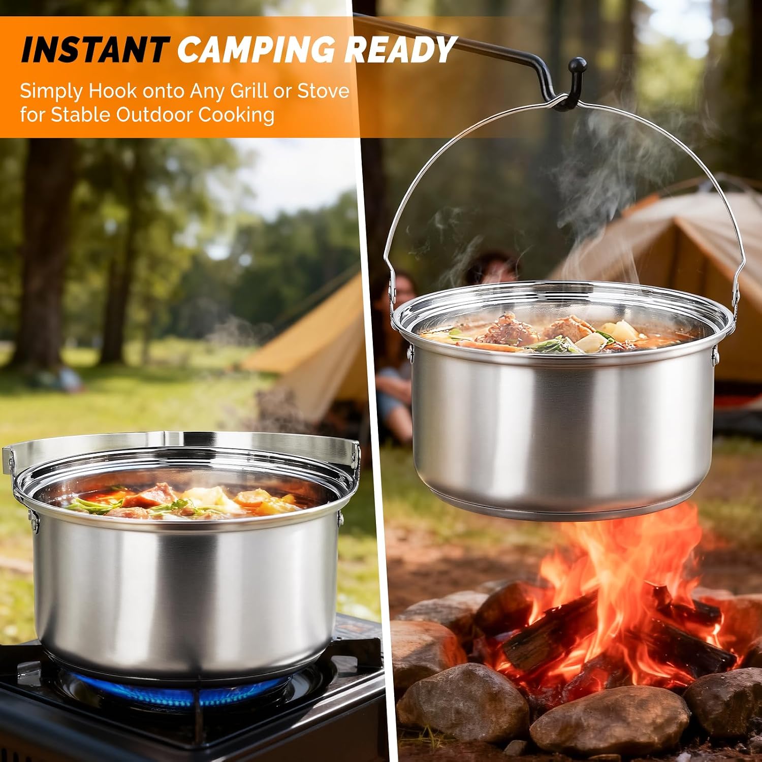 6pcs Cookware Set, 304 Stainle - огляд і ціна Camping Cooking Kettle