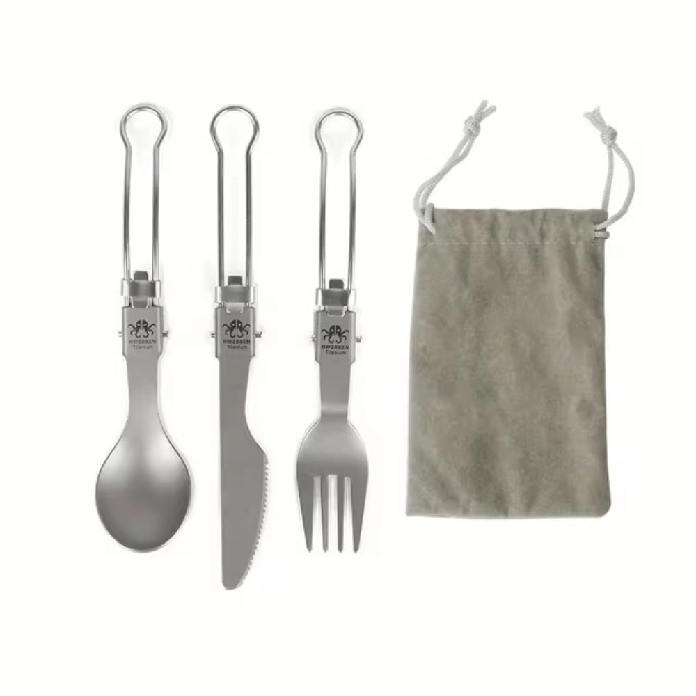 Half Polished Titanium Folding - огляд і ціна Camp Spork Set