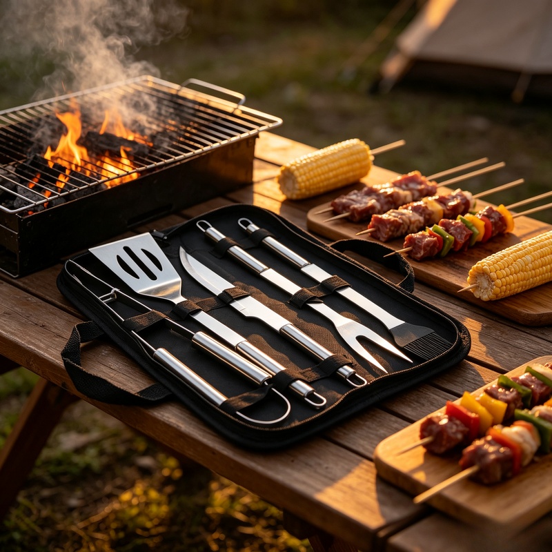 Stainless Steel Complete BBQ T - огляд і ціна Camping Cooking Accessories Set