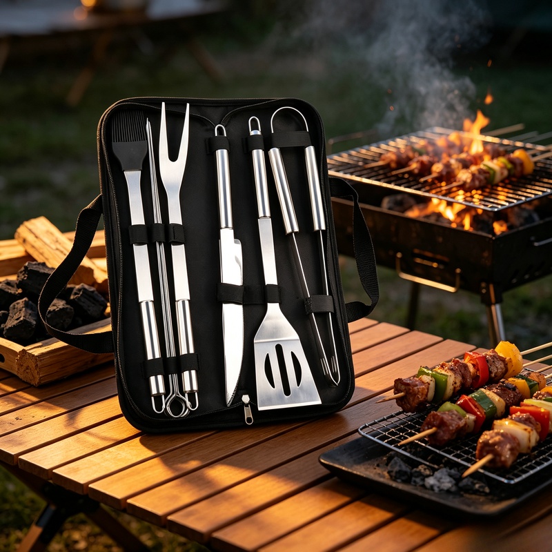 Stainless Steel Complete BBQ T - огляд і ціна Camping Cooking Accessories Set