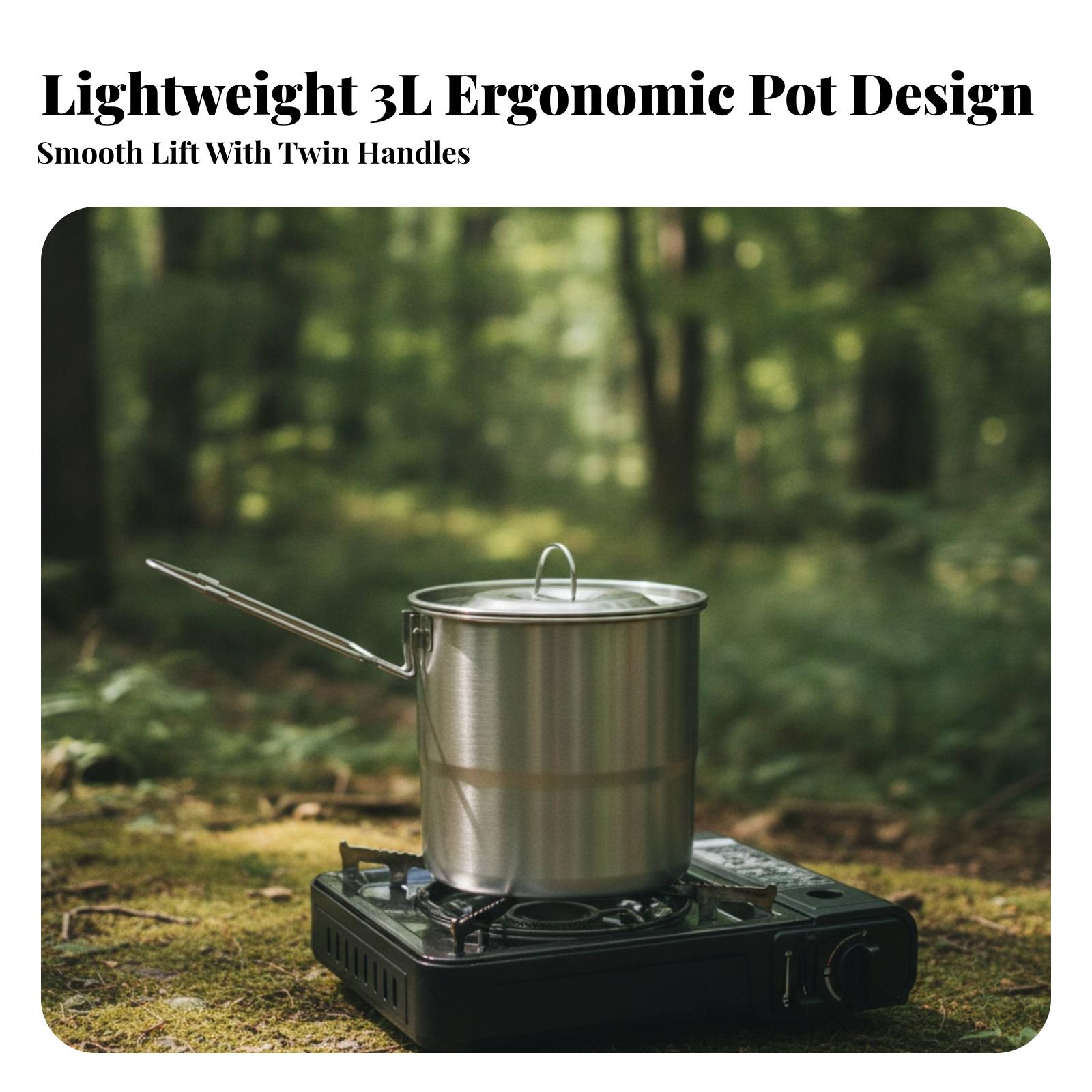 Stainless Steel Camp Cooker wi - огляд і ціна Camping Cooking Pot With Lid