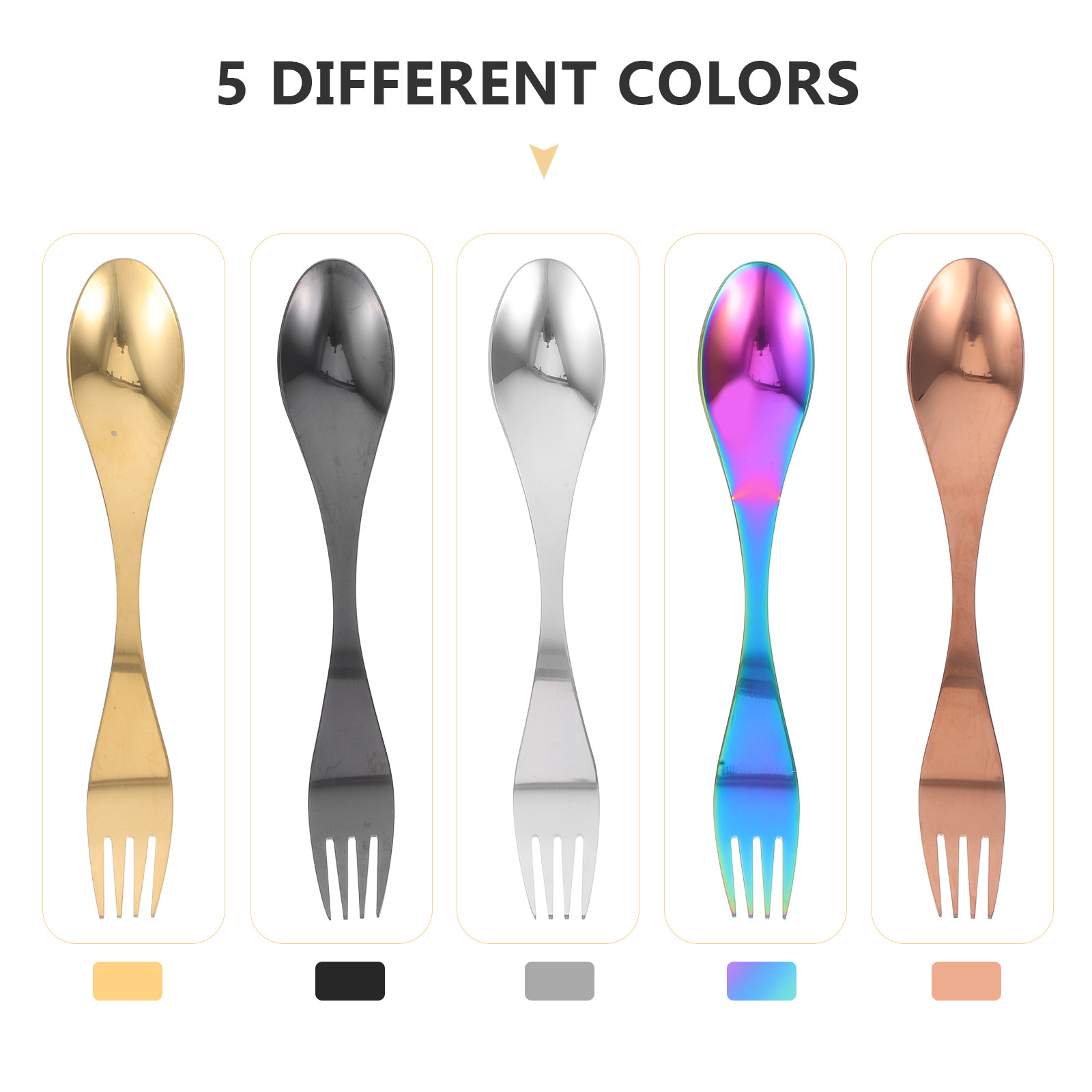 5Pcs Stainless Steel Spork Set - огляд і ціна Camp Spork Set