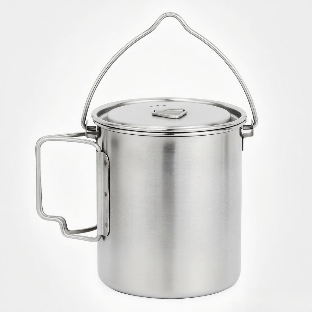 750ml Stainless Steel Pot Port - огляд і ціна Camping Cooking Pot With Lid