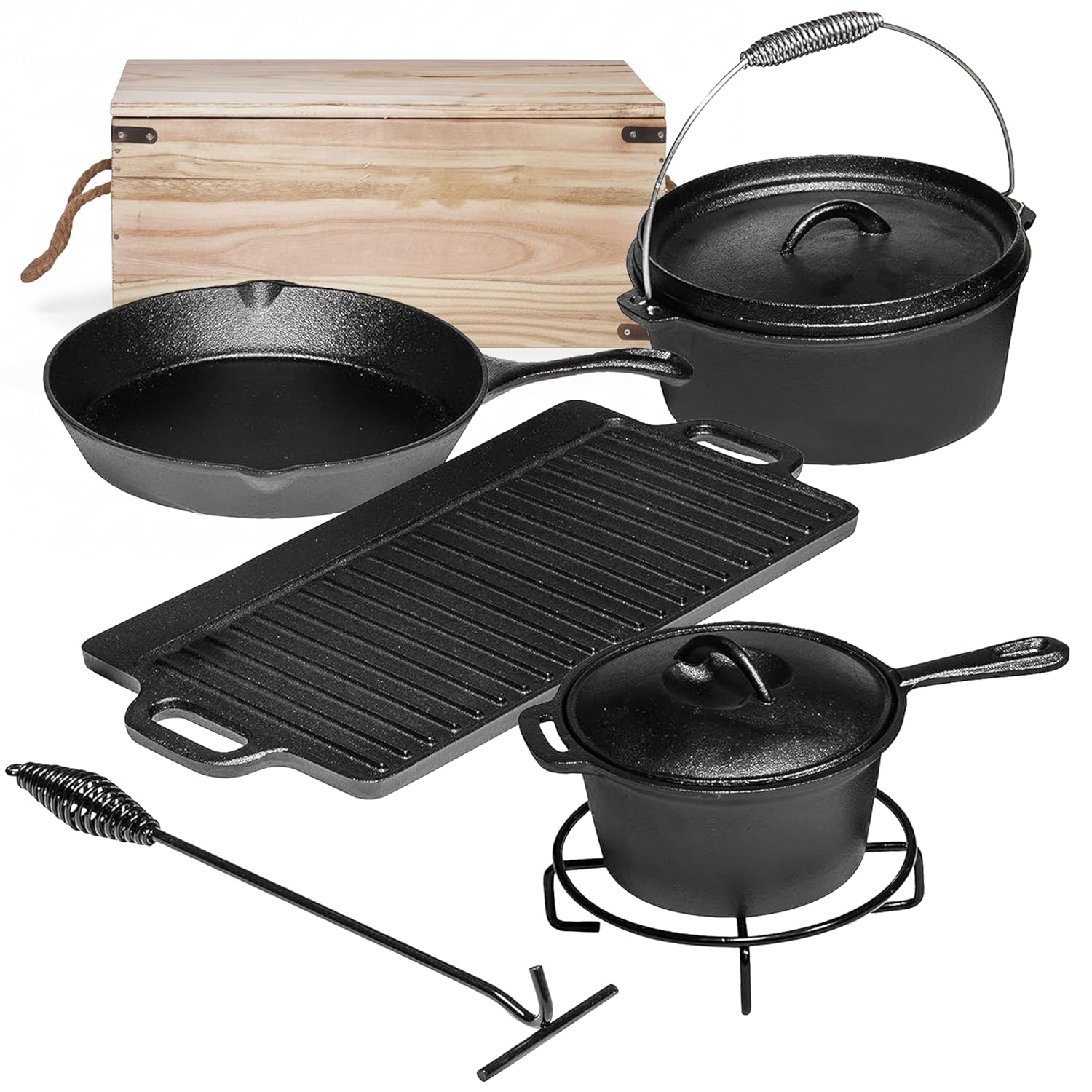 Camping Cooking Set Of 7. Pre  - огляд і ціна Camping Cooking Pot With Lid