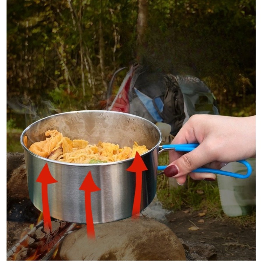 8Pcs/Set 304 Stainless Steel P - огляд і ціна Camping Cooking Kettle
